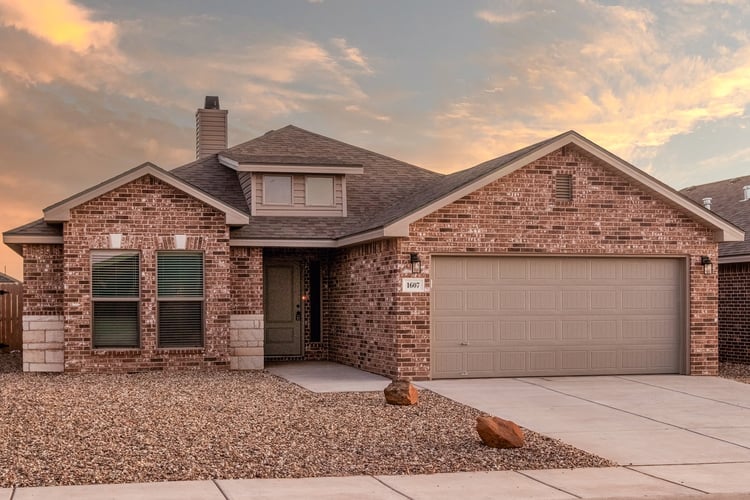 Exterior photo of the Jade, a floor plan by Betenbough Homes, West Texas #1 home builder