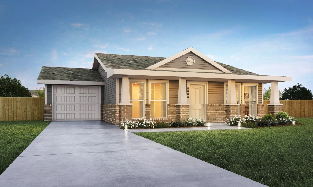 Rendering of the April, an 1,100 square foot Betenbough Homes cottage.