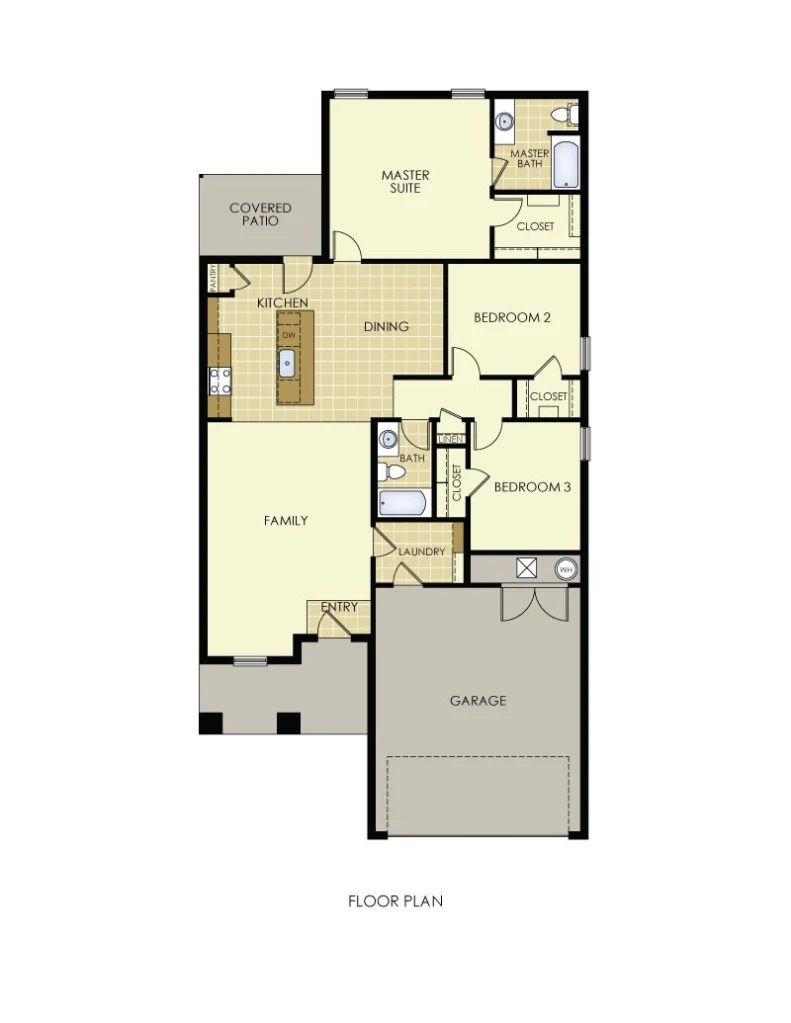 Drawing of a 1,400 sq ft floor plan.