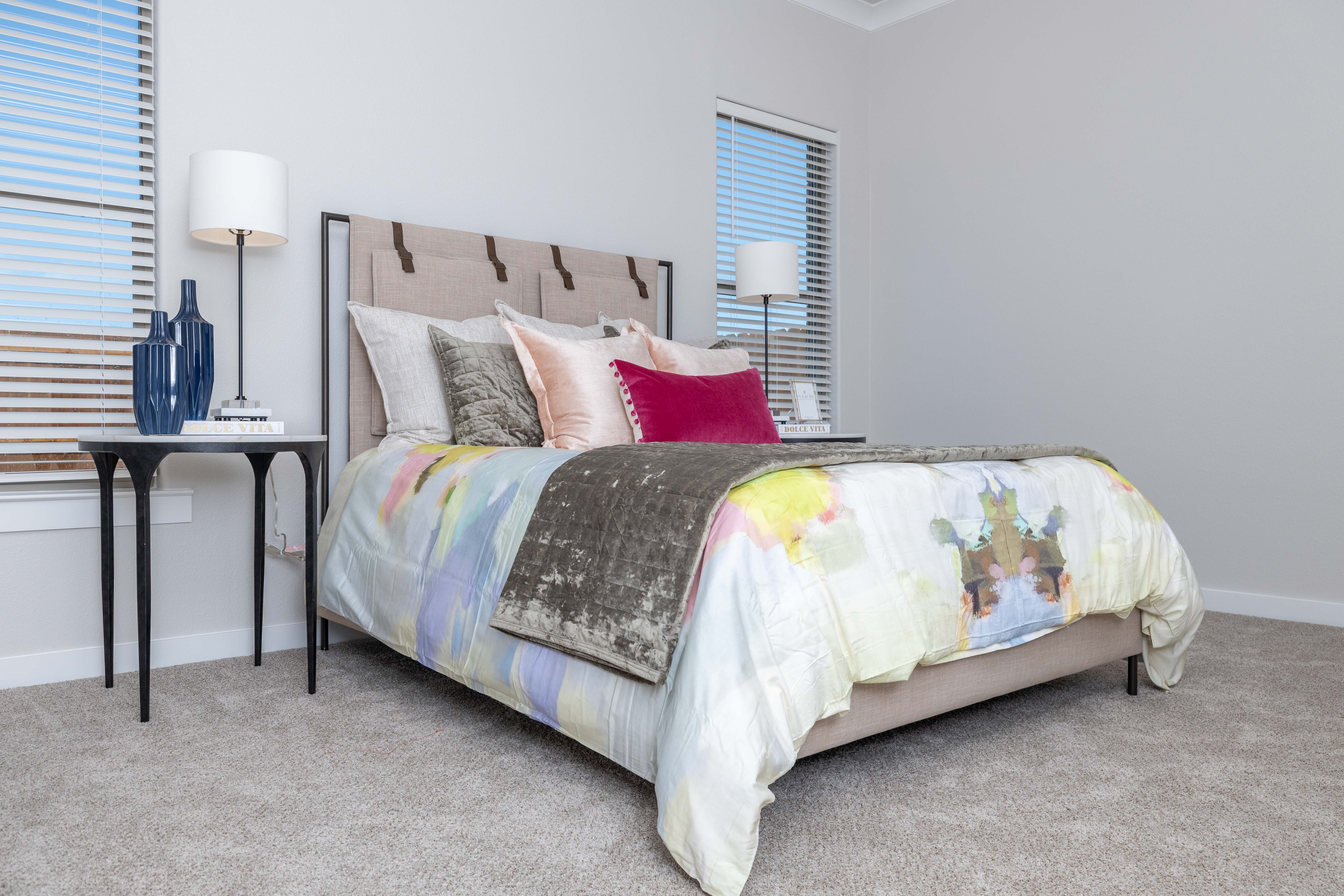 Photo of the master bedroom in the Alison, Betenbough Homes' entry in the 2024 Amarillo Parade of Homes.