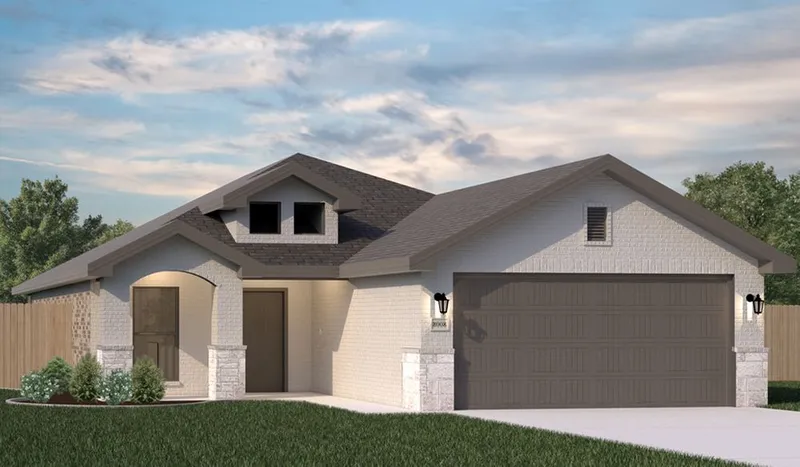 Rendering of brick exterior of a Betenbough home.