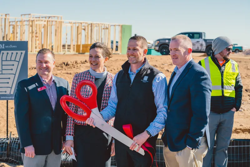 Photo of Betenbough Homes' ribbon cutting at The Meadows in Amarillo, Texas.