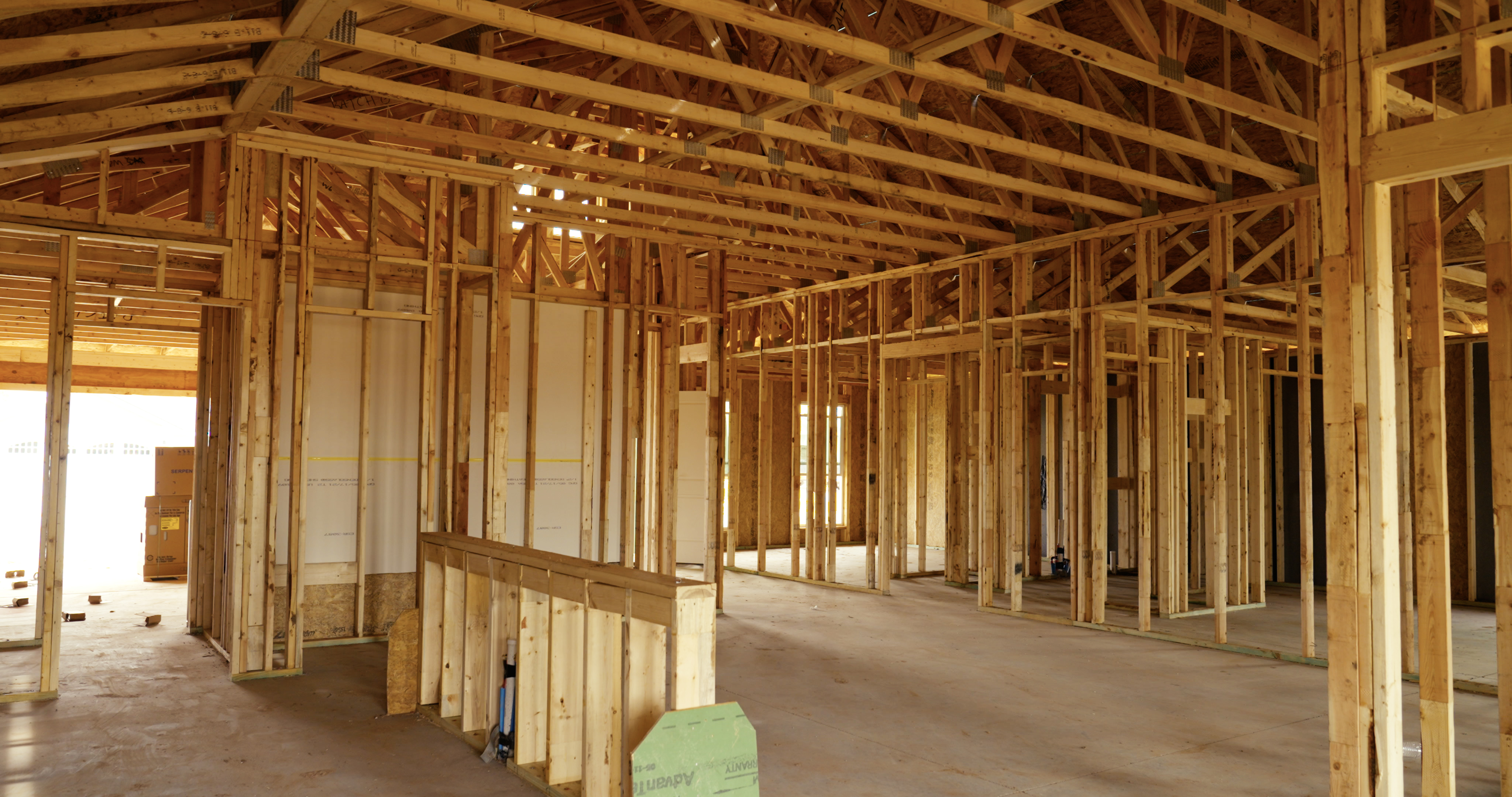 Photo of a Betenbough home that has been framed only.