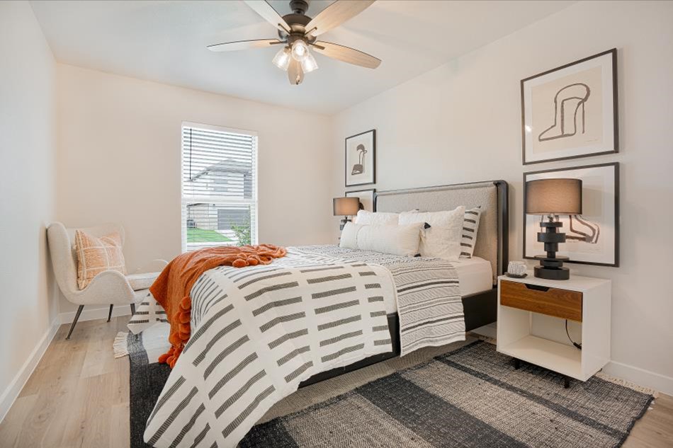 Photo of Betenbough Homes' 2024 Lubbock Parade Home staged second guest room.