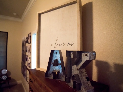 Photo of rustic decor pieces in a master bedroom.