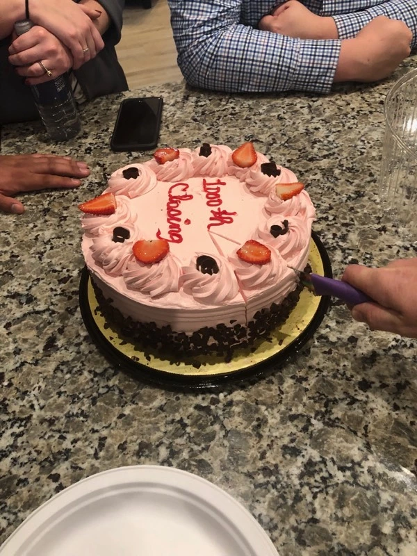 Photo of a strawberry and chocolate cake with