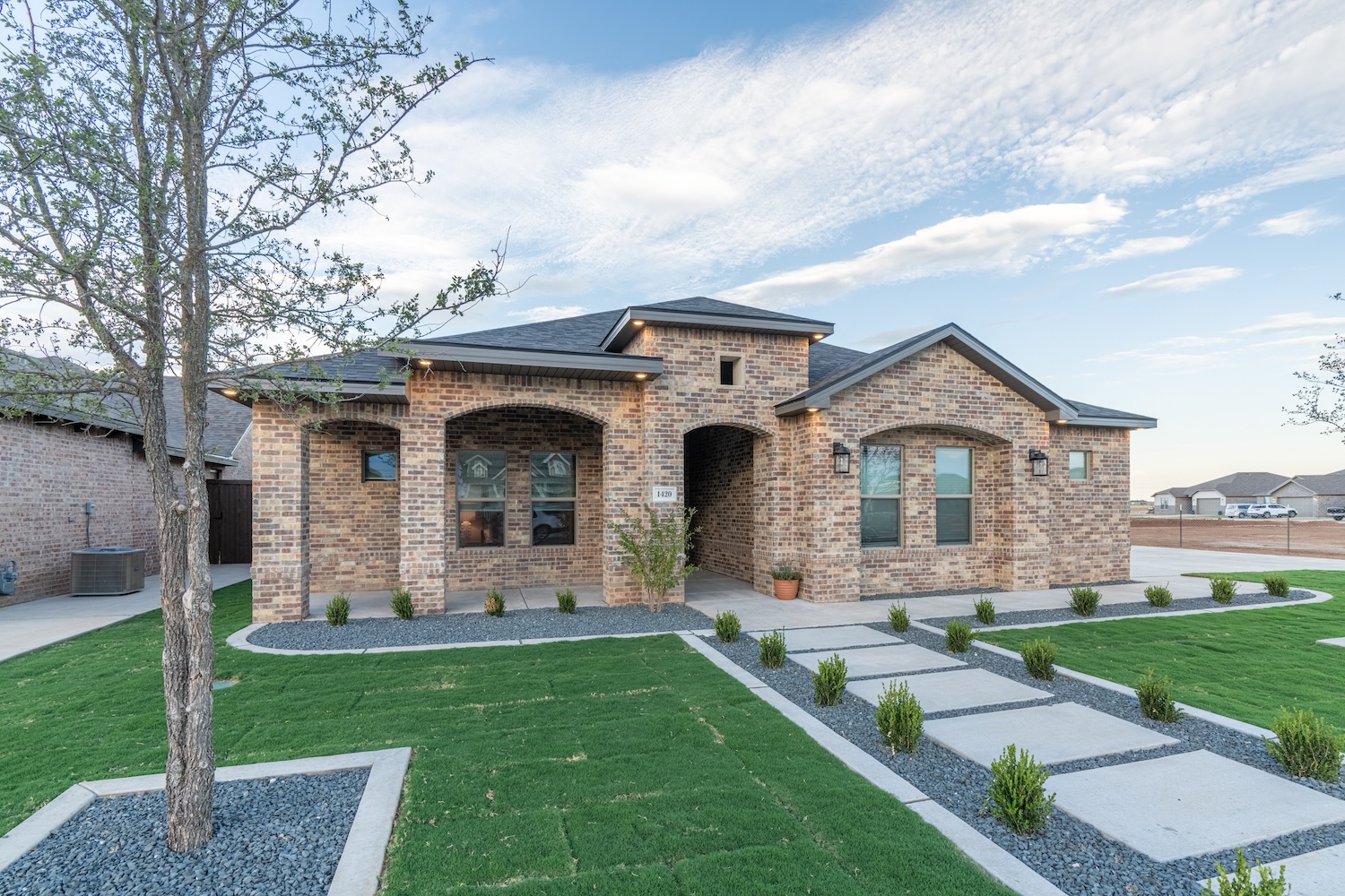 The front elevation of the 2023 Parade of Homes home in Lubbock.